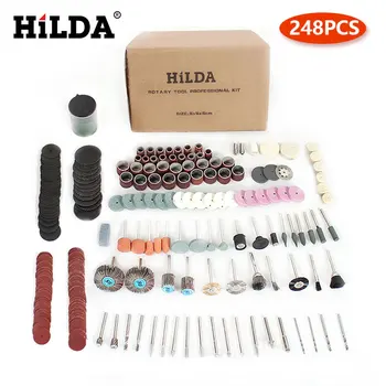 HILDA 248PCS Pöörleva Tööriista Tarvikute jaoks, Lihtne Lõikamine, Lihvimine Lihvimine Nikerdamist ja Poleerimise Vahend Kombinatsioon Hilda Dremel