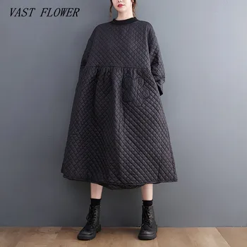 pikad varrukad liiga pikk must puuvillane Polsterdatud vintage kleidid naistele vabaaja lahti sügis-talv kleit elegantne riietus 2023