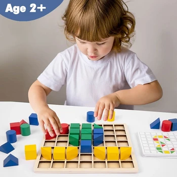 3D Geomeetriline Plokid Mõistatusi Mäng Puidust Matemaatika Mänguasjad Geomeetriline Kuubik Puzzle Juhatuse Kujutlusvõimet Luure Haridus Mänguasjad Lastele