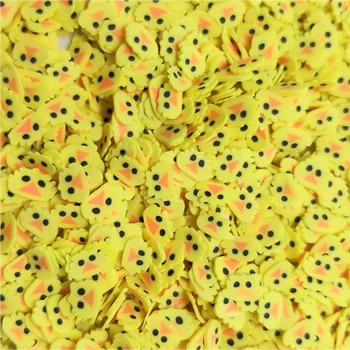 50g/palju Armas Kollane Part Viilud Polymer Clay Sprinkles jaoks Käsitöö DIY Lima, Muutes Tarvikud Küünte Kunst Teenetemärgi 5mm