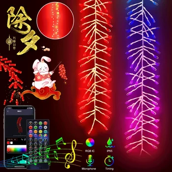 DIY Paugutitel Lamp RGB IC Hiina Uue Aasta Jõulud LED Haldjas String Valgus Pool Decor USB Smart Väljas App Kaugjuhtimispult