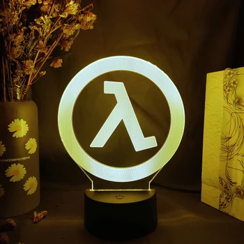 Mäng Half Life Alyx Logo Disain Ilus Mängude Tuba Arvuti Desktop Setup Decor Light LED Tulede Öö Lambi Lapsed Magamistuba Kingitus