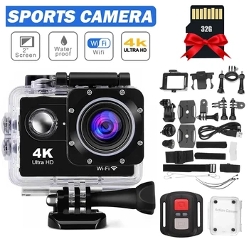 Ultra HD Action Kaamera 30fps Veealuse Kiiver Veekindel 2.0-tolline Ekraan, WiFi Kaugjuhtimispult Sport Video Kaamera gopro