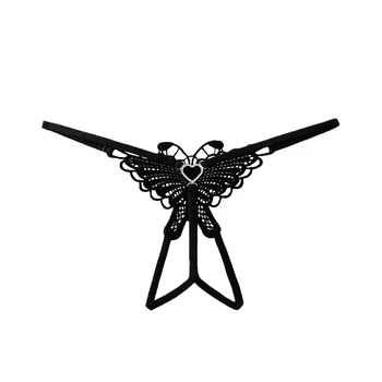 Uus G String Seksikas naiste aluspesu liblika tikand läbipaistvad aluspüksid, naiste pitsiline kiusatus Madal Vöökoht püksikud Nahkrihm
