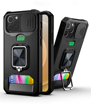 Kaamera Kaitse Magnet Omanik Case For iPhone 14 11 13 12 Pro Max XR X XS Max 7 8 Plus SE20 Põrutuskindel Kaardi Pesa Kate Seista