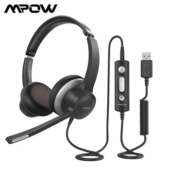 Mpow HC6 Office Headset koos Mic BH328 3.5 mm USB Arvuti Peakomplekt Müra Vähendamise Kõrvaklapid kõnekeskuse Skype ' i PC Mobiiltelefon