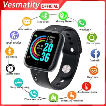 Vesmatity Smart Watch Y68 Bluetooth Fitness Tracker Sport Watch Südame Löögisageduse Monitor vererõhu Nutikas Käevõru Android