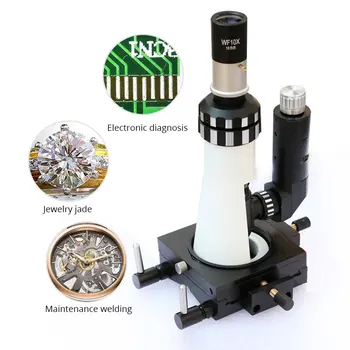 LED Valgustusega 100X-400X Suurendus Metallographic Mikroskoobi Pihuarvutite Kaasaskantav Microscopio Alumiiniumist Kasti Magnetic Base Vabatahtlik