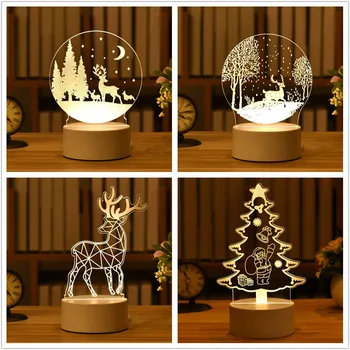 Jõulukaunistused Kodu 2022 Puu Põder 3D Akrüül-USB-Öö Valgust Jõulud Kaunistused Xmas Kingitus Navidad Noel Uus Aasta 2023