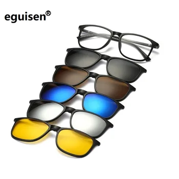 uus brand 5+1 retro polariseeritud lühinägevus clip päikeseprillid prillid raami mehed naised viie magnet set peegel prillide raamid mees