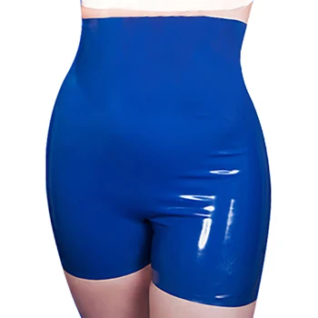 Sinine Seksikas Lateks Kõrge Vöökoht Püksid Kummiga lühikesed Püksid, Püksikud Bodysuits Underwear Aluspüksid Aluspüksid DK-0283