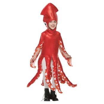 Umorden Unisex Kalmaar Kaheksajalad Kostüüm Lapse Lapsed Poisid Tüdrukud Sponge Sobivad Riided Naljakas Purim Halloween Fancy Kleit Cosplay
