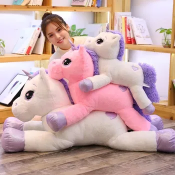 60/80/110cm uute tulijate suur ükssarvik -, plüüš-mänguasi armas roosa valge hobune pehme unicornio nukk topis suur lapse sünnipäeva kingitus