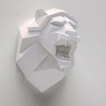 48cm Lõvi Pea 3D Paber Mudel Looma Skulptuur Lõvi Papercraft DIY Veesõidukitele, elutuba Teenetemärgi Home Decor Baar Wall Art