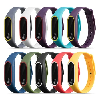 Värvikas MiBand 2 Silikoonist Randmepaela Käevõru Topelt Värvi Asendamine watchband Originaal Xiaomi Mi band 2 Wristbands vöö