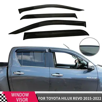 Ilm Kilbid Aknas Visiir Sobiks Toyota Hilux Revo 2015-2022 4tk/set Suitsu Must Weathershields