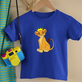 Lion King Naljakas Prindi Tshirt Mood Harajuku Cartoon Simba Lapsed Riided Suvel Lühikesed Varrukad Poisid Tüdrukud Tee Laste Tops