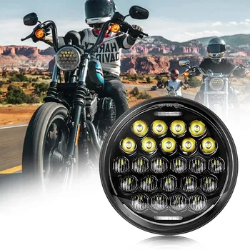 75W Cree Lamp 5.75 Tolline LED Vilkur Koos Hi/Lo Tala PÄEVATULED Jaoks Harley Dyna Softail Sportster Triumf Võidu Mootorratta Esilatern