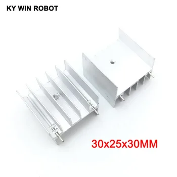 5tk valge Alumiinium TO-220 30x25x30mm Heatsink-220 jahutusradiaator Transistori Radiaator TO220 Jahedam Jahutus 30*25*30MM Koos 2pin