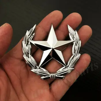 3D Metall-Kroom Pentagramm Star CPC Auto Pagasiruumi Aknas Embleem, Rinnamärk Kleebis Decal