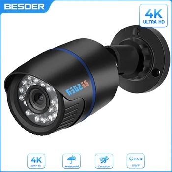 BESDER 4K 8MP 5MP HD H. 265 IP Kaamera 3MP 1080P P2P AI liikumistuvastus IR Night Vision 48V POE videovalve Kaamera Väljas