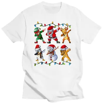 2022 Uus Meeste Naljakas T-Särk Mood Tshirt Dabbing Elf Santa Põhjapõder Pingviin Lumememm Piparkoogid Mees Jõulud Kampsun Naiste T-S