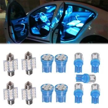 13Pcs Auto Sinine LED Salongi Valgus Auto Atmosfääri Lamp laelambid numbrimärk Valgus Auto Uks Pirn Autode Lisavarustus Interjöör