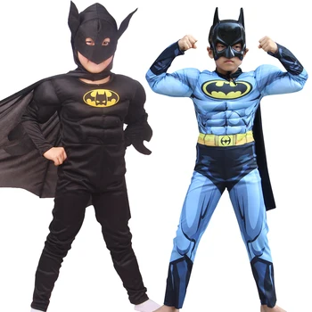 Halloween Lapsed Lihaste Dark Knight Batboy Koos Mask Cosplay Kostüüm Pool Riided Bodysuit Laste Komplekt Jumpsuits