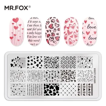 MRFOX Küünte Stantsimine Plaadid Väljendus Armastus Südames Muster, Kõrge Kvaliteediga Küünte Art Stantsimine Plaat Maniküüri-Tööriistad