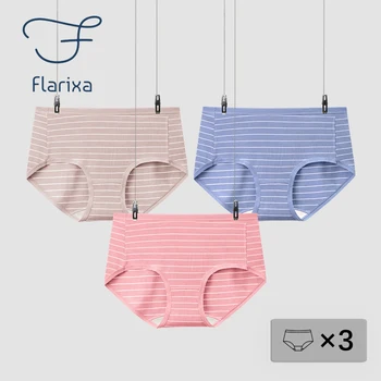 Flarixa 3TK Naiste Õmblusteta Aluspüksid Triip Keskel Vöö-Modal Püksikud Hingav Aluspesu Tagumik Tõstja Sukkpüksid Tüdrukutele Mugavuse Underpant