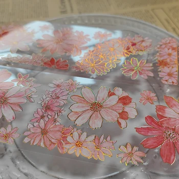 1 Aas Läikiv Kuldne Chrysamthemum Lill Basic Lill Raske Õli Crystal Tint PET Toodetud Taiwanis