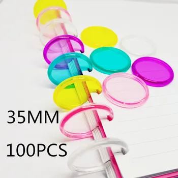 100PCS35MM läbipaistev jelly värvi plastikust siduv helise, seene auk lahtiste lehtedega märkmik, koosoleku protokolli raamat, kingitus raamat