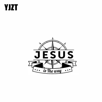 YJZT 17.8 CM*13.4 CM Jeesus On Tee, Vinüül Auto Mootorratta Kleebis Kleebised Must Hõbe C13-000107
