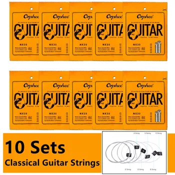 10 Sätestatud Orphee NX35 Klassikalise TX630 Akustiline RX15 Electric Guitar Strings hõbetatud Traat Nailon String 28-45Gauge Bass