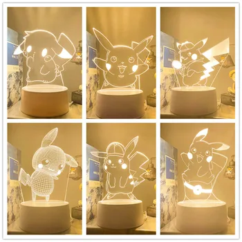 Pokemon Pikachu 3D Led Night Light Anime, Joonis Mudel Lamp Laste Magamistuba Decor Sünnipäeva Kingitus Jõulud Kingitused Lastele Mänguasjad