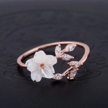 Elegantne&Charming Crystal Leaf Lill, Rõngad, Naiste Mood Pulmad Engagement Avaldus Naine Rõngad Romantiline sõbrapäeva Kingitus