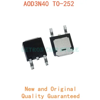 10tk AOD3N40 ET-252 D3N40 TO252 MOSFET N-AHELS-400V 2.6 originaal ja uus IC