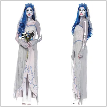 Naine Maskeraad Cosplay Kuradi Kostüümid Laip Ghost Bride Kleit Halloween Riideid Naistele Hirmutav Vampiir, Nõid Cosplay Kostüümid