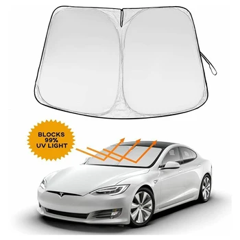 Auto esiklaasi Päikese Vari Suurte UV-Ploki Kaas Visiir Ekraani Tesla Model 3/Y Suvel Akna Soojusisolatsioon Protector