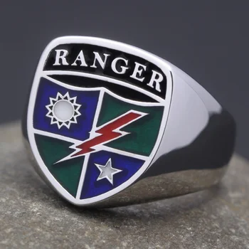 US Army Rangers Rügement 75. Sõjalise Ehted Tahke Sterling Silver Ring