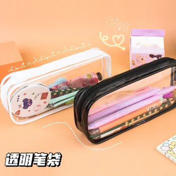 Lihtne, Läbipaistev PVC Pen Kott korea Versiooni Kirjatarvete Värviga Ladustamise Kott, Veekindel Tõmblukk Kosmeetika-Kott, Pliiats Juhtudel